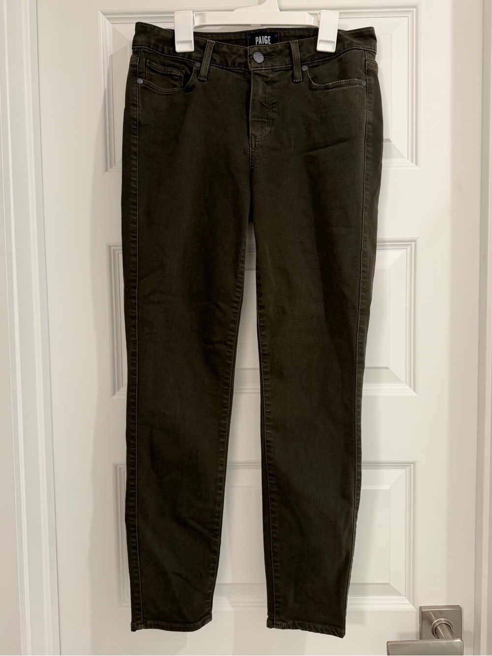 PAIGE Women’s Dark Green Skinny Jeans